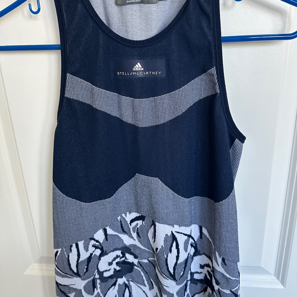 Adidas by Stella McCartney Navy and Gray Tank Top workout tank blue grey white